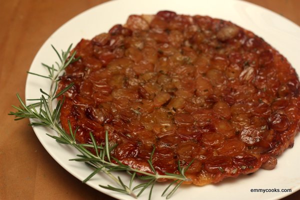 Skillet Roasted Grape Tarte Tatin with Rosemary